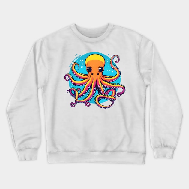 Mysterious Cthulhu Octopus friendly creature design Crewneck Sweatshirt by MarikoArt